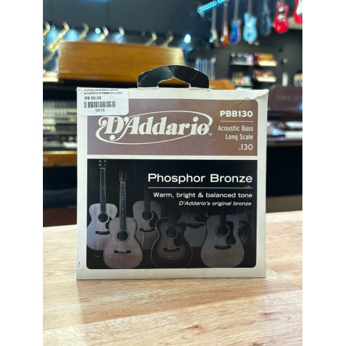 Corda Daddario Baixo Acustico 5 Pbbb130 Long Scale Soft Gauge Phosphor Bronz