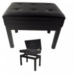 BANQUETA MUSICALLE PIANO LUXO REGULAVEL PRETO 