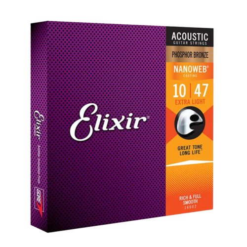 Encordoamento Elixir Violão Aço 0.10 Extra Light Phosphor 