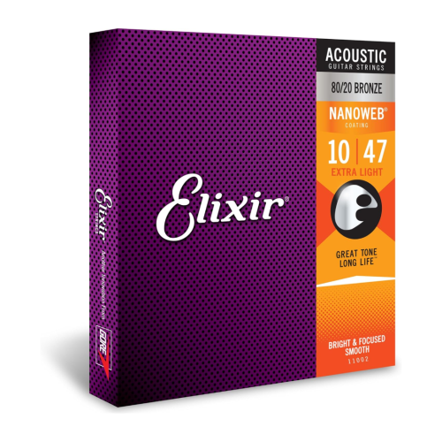 Encordoamento Elixir Violão Aço 0.10 Extra Light