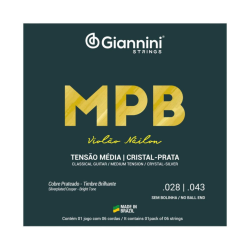 Encordoamento Giannini Violao Ny Mpb Genws Cristal Prata 