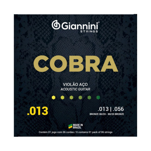 Encordoamento Giannini Violao Aco Cobra 013 Ca82m Bronze
