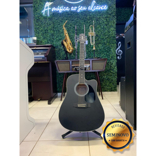Violao Eletroacústico Giannini Performance Black Verniz Fosco - Seminovo