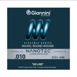 Encordoamento Giannini Guitarra 010 Geegstpn Protetiva Nanotec