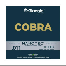 Encordoamento Giannini Violao Aco 011 Cobra Geeflk Protetiva Nanotec Bronze