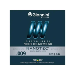 Encordoamento Giannini Guitarra 009 Geegstpn Protetiva Nanotec