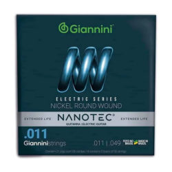 Encordoamento Giannini Guitarra 011 Geegstpn Protetiva Nanotec