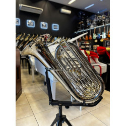 Tuba Harlem Sound  Ht-18n 4/4 Compacta 4 Pistos Transversais 4/4 Bb Niquelada