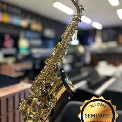 Saxofone Alto Jahnke Jsah001 Laq com Acessorios Novos - Seminovo 