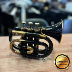 Trompete Pocket Jupiter Jpt41c Black C/ Estojo Seminovo 