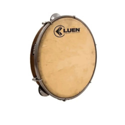 PANDEIRO LUEN 10'' FORM  IMBUIA PELE ANIMAL CASTANHO - 40111