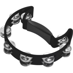 PANDEIROLA LUEN MEIA LUA 22CM ABS PRETO - 40070PT