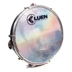 PANDEIRO LUEN 10'' FORM PELE HOLOG PRATA BK - 40039PT/PR