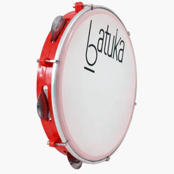 PANDEIRO BATUKA LUEN 10'' ABS VERMELHO PELE LEITOSA - 60045CX