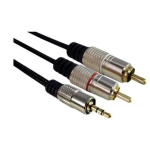 Cabo Mxt Nylon P2 Stereo / 2 Rca Dourado Gold 24k 1.8M 