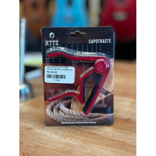 Capotraste Myth para Violao Aço Mt10 Vermelho