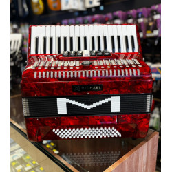 Acordeon Michael Acm8007n 80 Baixos Vermelha C/Case