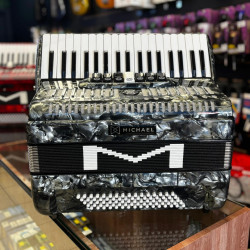 Acordeon Michael Acm8007n 80 Baixos Preto Marmorizado C/Case