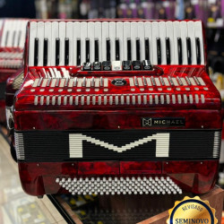 Acordeon Michael 120bx Vermelha - Seminovo