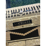 Acordeon Michael 80bx Branca Perolado Eletrica - Seminova