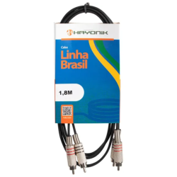 Cabo Hayonik Linha Brasil - 2 Rca X 2 Rca - 1,8 Metros