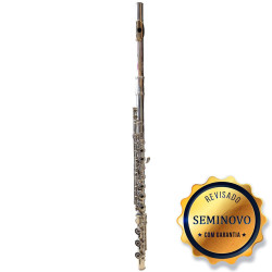 FLAUTA TRANSVERSAL GEMEINHARDT 30 C PRATA/BOCAL OURO ALEMA - SEMINOVO