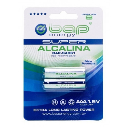 PILHA BAP ALCALINA AAA 1.5 V C/2 SA061