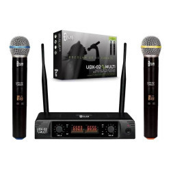 MICROFONE SEM FIO DYLAN UHF UDX-02 DUPLO DIGITAL 30 CANAIS