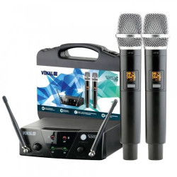 MICROFONE VOKAL DUPLO SEM FIO VMS12
