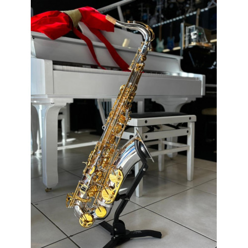Saxofone Tenor Sebastian em Bb Corpo Prata C/chave Gold Plated em Ouro 24k - Sst-05sg