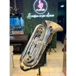 Tuba Schieffer 4/4 C/ Pistos em Sib em Prata C/ Case - S991-s