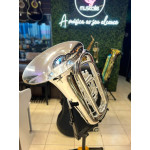 Tuba Schieffer 4/4 C/ Pistos em Sib em Prata C/ Case - S991-s