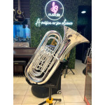 Tuba Schieffer 4/4 C/ Pistos em Sib em Prata C/ Case - S991-s