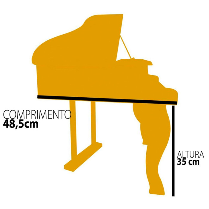 Piano De Cauda Infantil 30 Teclas Turbinho Preto Com Banco