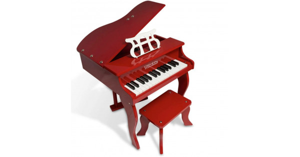 Mini Piano de Cauda Infantil - 30 Teclas - Turbinho - Cor Branco
