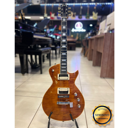 Guitarra Tagima Les Paul Mirach Transparent Amber C/ Case- Seminovo