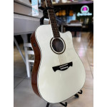 Violao Tagima  Folk Swell Deluxe Cutaway Aco Spruce Solido Owh Branco