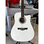 Violao Tagima  Folk Swell Deluxe Cutaway Aco Spruce Solido Owh Branco