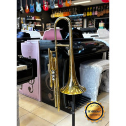 Trombone Weril Pisto Curto em do Lq C/capa e Bocal E22769 - Seminovo 