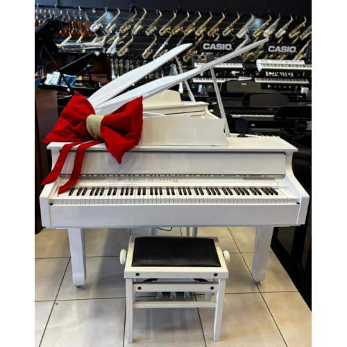 Móvel de Piano de Cauda Digital Acordes  + Piano Portátil Yamaha P125 1,60m Branco