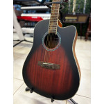 Violão Zellmer Heritage Folk Cutway Aço Elétrico Brownburst Fosco Pre Cherub C/ Capa
