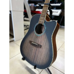 Violão Zellmer Heritage Folk Cutway Aço Elétrico Greyburst Fosco Pre Cherub C/ Capa