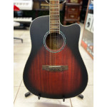 Violão Zellmer Heritage Folk Cutway Aço Elétrico Brownburst Fosco Pre Cherub C/ Capa