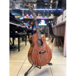 Violão Zellmer Pilgrim Cutway Aço Elétrico Mahogany Brilhante Pre Cherub C/ Capa - 1621