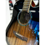 Violão Zellmer Heritage Folk Cutway Aço Elétrico Greyburst Brilhante Pre Cherub C/ Capa