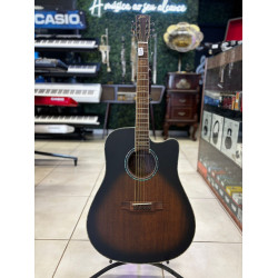 Violão Zellmer Heritage Folk Cutway Aço Elétrico Honeyburst Fosco Pre Cherub C/ Capa