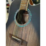 Violão Zellmer Heritage Folk Cutway Aço Elétrico Greyburst Fosco Pre Cherub C/ Capa