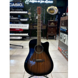 Violão Zellmer Heritage Folk Cutway Aço Elétrico Greyburst Brilhante Pre Cherub C/ Capa