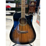 Violão Zellmer Heritage Folk Cutway Aço Elétrico Greyburst Brilhante Pre Cherub C/ Capa