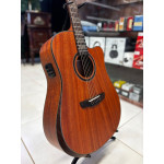 Violão Zellmer Provenance Folk Solido Cutway Aço Elétrico Mahogany Fosco Pre Cherub C/ Capa
